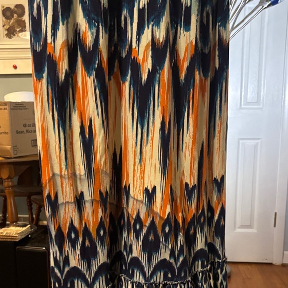 Elegant Blue and Orange Maxi Dress - Picture 6 of 12